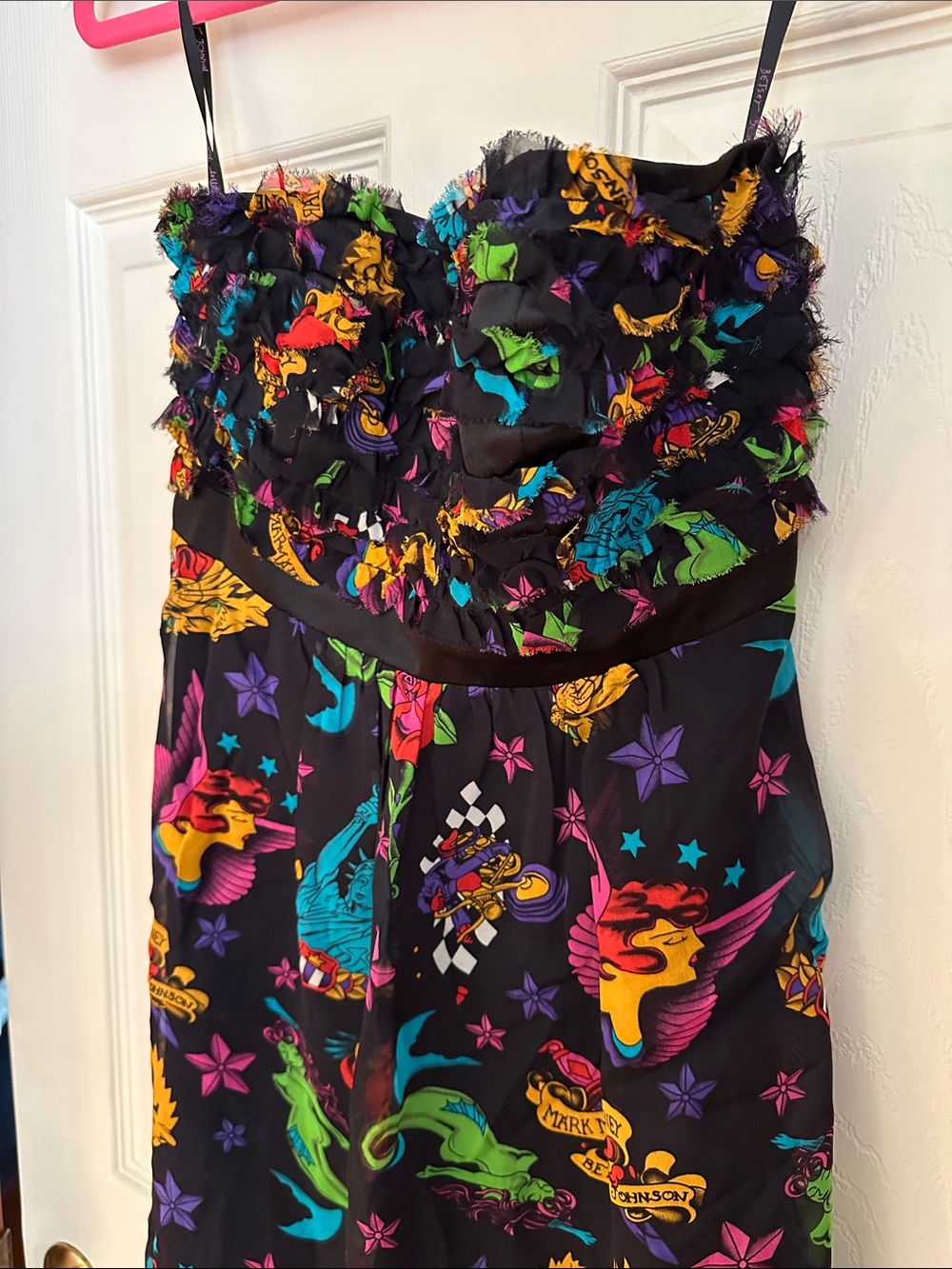 Vintage y2k Betsey Johnson Mark Mahoney Tattoo Dress
